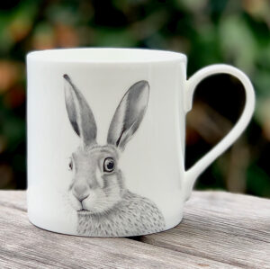 Katherine Sheard MG003 Startled Hare Fine Bone China Mug+