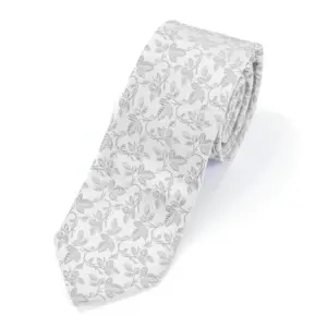 Leaf Pattern Tie Silver