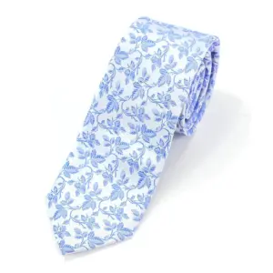 Leaf Pattern Tie Blue
