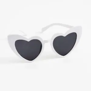 White Love Heart Sunglasses - Stylish & Trendy Eyewear