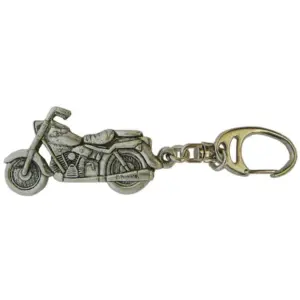 Motorbike Themed Pewter Keyring - Unique Accessory