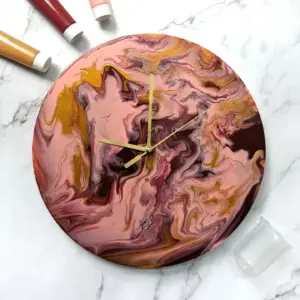 Paint Pouring Wall Clock Craft Kit - Create Stylish Timepieces