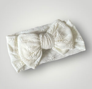 Soft Baby Bow Headband Pale Cream