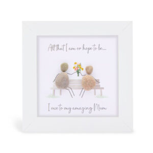 Mini Pebble Artwork Gift - Mum | White Frame