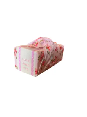 Pink Floral Fabric Wrapped Soap - Luxurious Handcrafted Bath