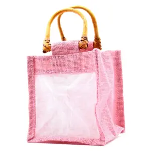 Pretty Rose Jute and Cotton Gift Bag for Windows