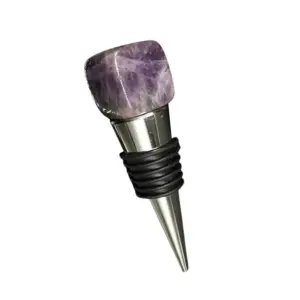 Amethyst & Metal Bottle Stopper | Elegant Wine Accessory