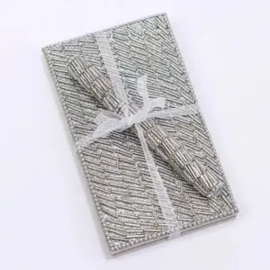 Silver Tubes Notebook Set - Elegant Gift Idea with Pen