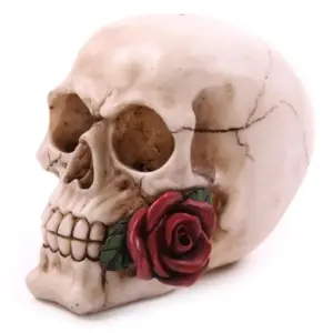 Skull With Roses Ornament - Unique Gothic Home Decor