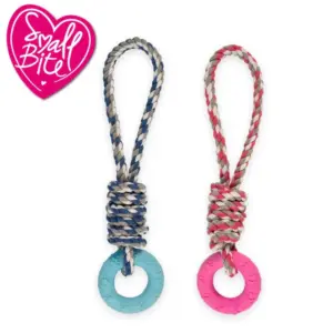 Fun Small Dog Bite Rope and Rings Toys for Playful Puppies Blue