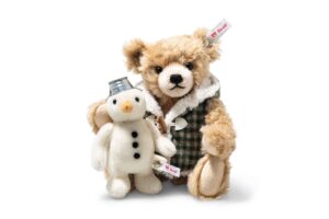 Steiff 007538 Dressed Teddy Bear with Snowman Mohair Limited Edition