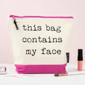 This Bag Contains My Face Pink Washbag | Fun & Practical Gift