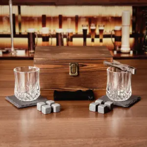Whisky Glasses and Stones Set