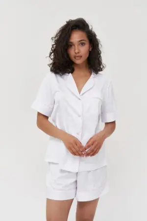 Silky Satin Pyjamas - Luxurious White Satin Sleepwear