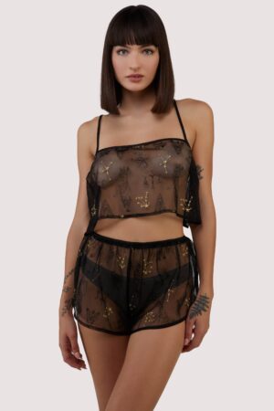 Faith Astrology Embroidery Sheer Cami Set | UK 8 | Wolf & Whistle