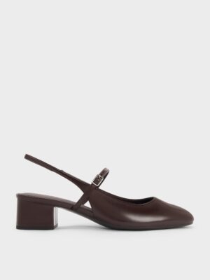 Charles & Keith - Block-Heel Slingback Mary Jane Pumps