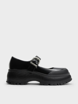 Charles & Keith - Darra Ridged-Sole Platform Mary Janes