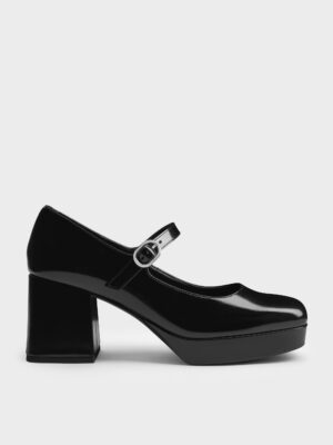Charles & Keith - Platform Block-Heel Mary Jane Pumps