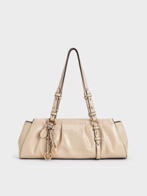 Charles & Keith - Britton Ruched Elongated Shoulder Bag