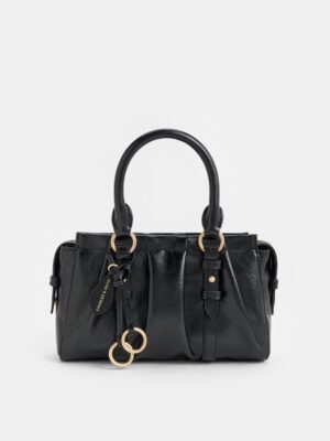 Charles & Keith - Britton Ruched Top Handle Tote Bag