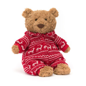 Jellycat BARM2WPJ Bartholomew Bear Winter Pyjamas Plush Soft Toy Teddy Bear