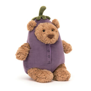 Jellycat BARM3AUB Bartholomew Bear Dressed as Aubergine Soft Toy