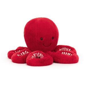 Jellycat CRAN2OC Cranberry Octopus Large Plush Soft Toy with Candy Stripe Legs
