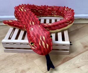 PetJes 992681 Bush Viper Snake Red Soft Toy