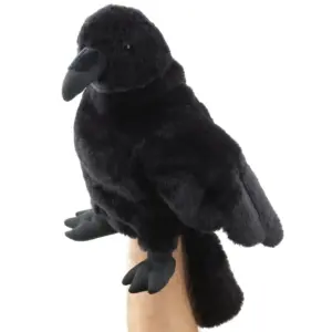 Uni Toys S00244 Raven Bird Black 31cm Hand Puppet with Swivel Head
