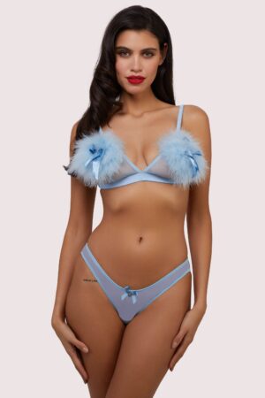 Lulu Baby Blue Diamanté Marabou Set | UK 12 | Bettie Page Lingerie
