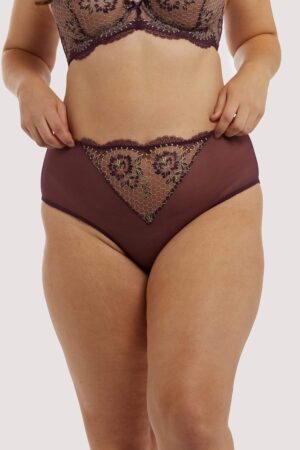 Evelina Aubergine Curve Brief | UK 24 | Dita Von Teese Lingerie