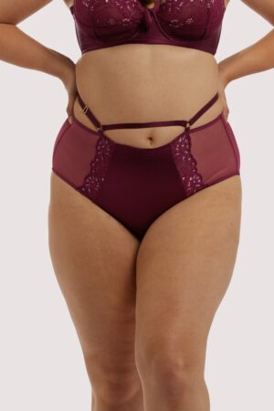 Madame X Dark Cherry High Waist Curve Brief | UK 22 | Dita Von Teese Lingerie