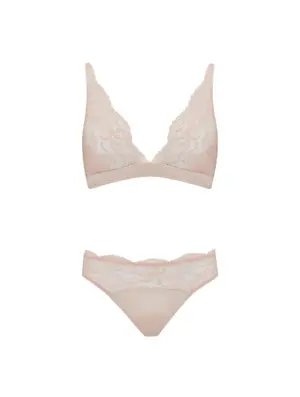 Signature Blush Lace Boudoir Bra & Ouvert Brief
