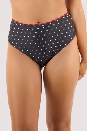 Dottie Polka Dot Scallop High Waist Brief | UK 14 | Peek & Beau