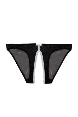 Miranda Black And Ivory Ouvert Brief | UK 26 | Playful Promises