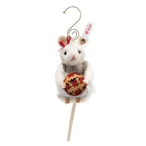 Steiff 005886 Christmas Bakery Mouse Ornament Holding Linzer Cake Ltd Ed