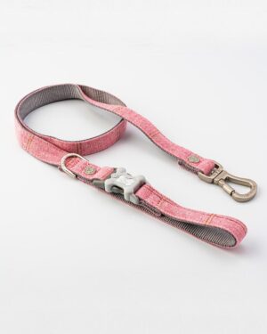 Tweed Dog Lead - Pink Checked