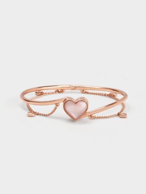 Charles & Keith - Annalise Heart Stone Chain-Link Bracelet