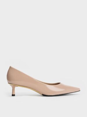 Charles & Keith - Curtis Patent Pointed-Toe Kitten Heel Pumps
