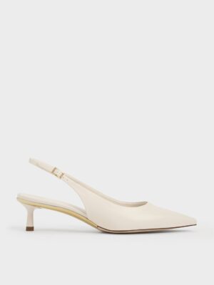 Charles & Keith - Curtis Pointed-Toe Kitten-Heel Slingback Pumps