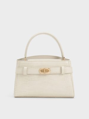 Charles & Keith - Aubrielle Croc-Effect Top Handle Bag