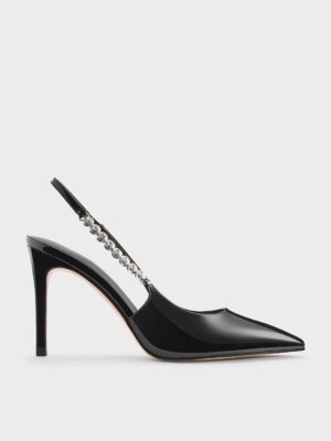 Charles & Keith - Flores Patent Gem-Strap Slingback Pumps