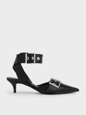 Charles & Keith - Grommet-Strap Kitten-Heel Pumps