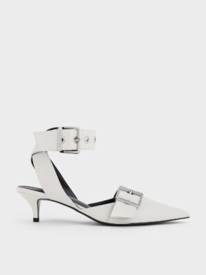 Charles & Keith - Grommet-Strap Kitten-Heel Pumps