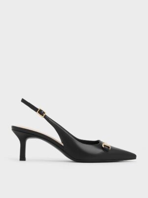 Charles & Keith - Leslie Metallic-Accent Slingback Pumps