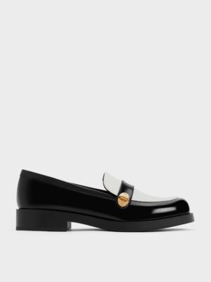 Charles & Keith - Hettie Two-Tone Metallic-Buckle Strap Loafers
