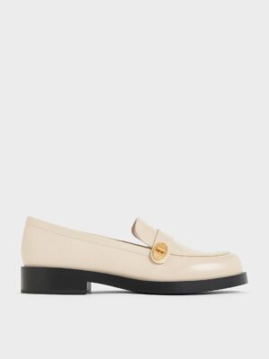 Charles & Keith - Hettie Metallic-Buckle Strap Loafers