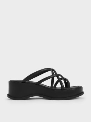 Charles & Keith - Strappy Tubular Wedge Sandals