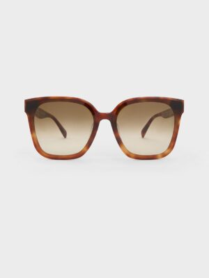 Charles & Keith - Gabine Tortoiseshell Oversized Butterfly Sunglasses
