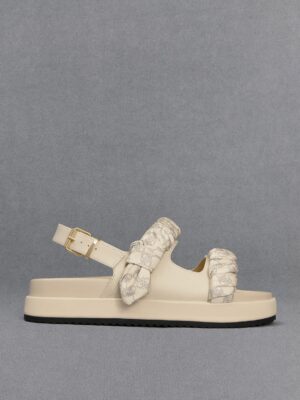 Charles & Keith - Tully Leather Ruched-Strap Sandals